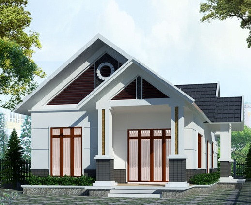 Kiến trúc thanh thoát và nếp mái dốc cao ráo mang đến nét đẹp khoáng đạt và đồng điệu cho công trình. Ảnh: Maunhadep.