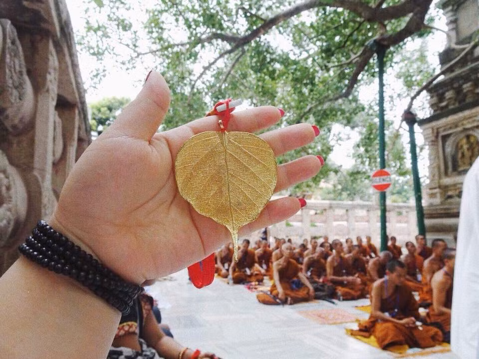 Mỗi chiếc lá dát vàng như thế này được rao bán từ 220.000 - 500.000 đồng/lá, tùy loại. Ảnh: FB Đinh Sơn.