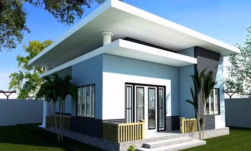 Thiết kế nhà hình vuông gồm 3 phòng ngủ, không hoa mỹ về hình dáng nhưng sở hữu không gian sống hiện đại. Ảnh: Thietkenhadepmoi.