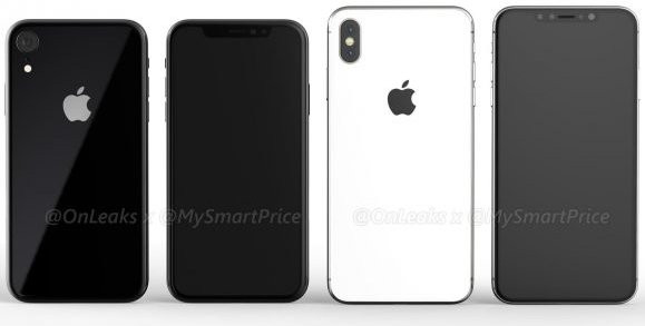 Bản dựng iPhone 9 (màn hình LCD 6.1 inch bên trái) so với iPhone X Plus (phải)