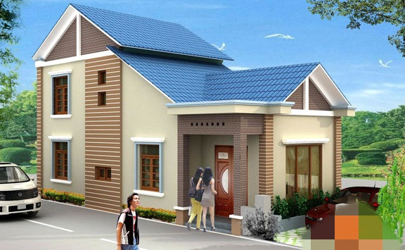 Nhà cấp 4 gác lửng mái thái đạt chuẩn kiến trúc nhà phố hiện đại. Ảnh: Manhadepmoi.