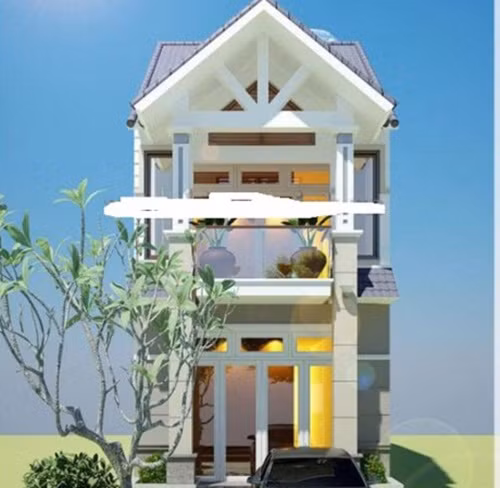 Nhà ống 2 tầng có gác lửng vừa tiết kiệm chi phí vừa tăng diện tích. Ảnh: Kienanvinh.