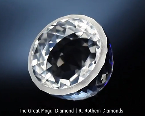 Viên kim cương màu hồng Great Mogul nặng nặng 787 carat, được phát hiện tại mỏ Kollur của Ấn Độ vào năm 1650. Ảnh: Rothem Collection.