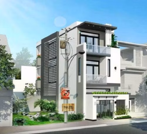 Nhà phố 3 tầng khang trang, bên trong có giếng trời cho cầu thang và cửa sổ lấy gió tự nhiên ngoài vào. Ảnh: Svhubtforum.