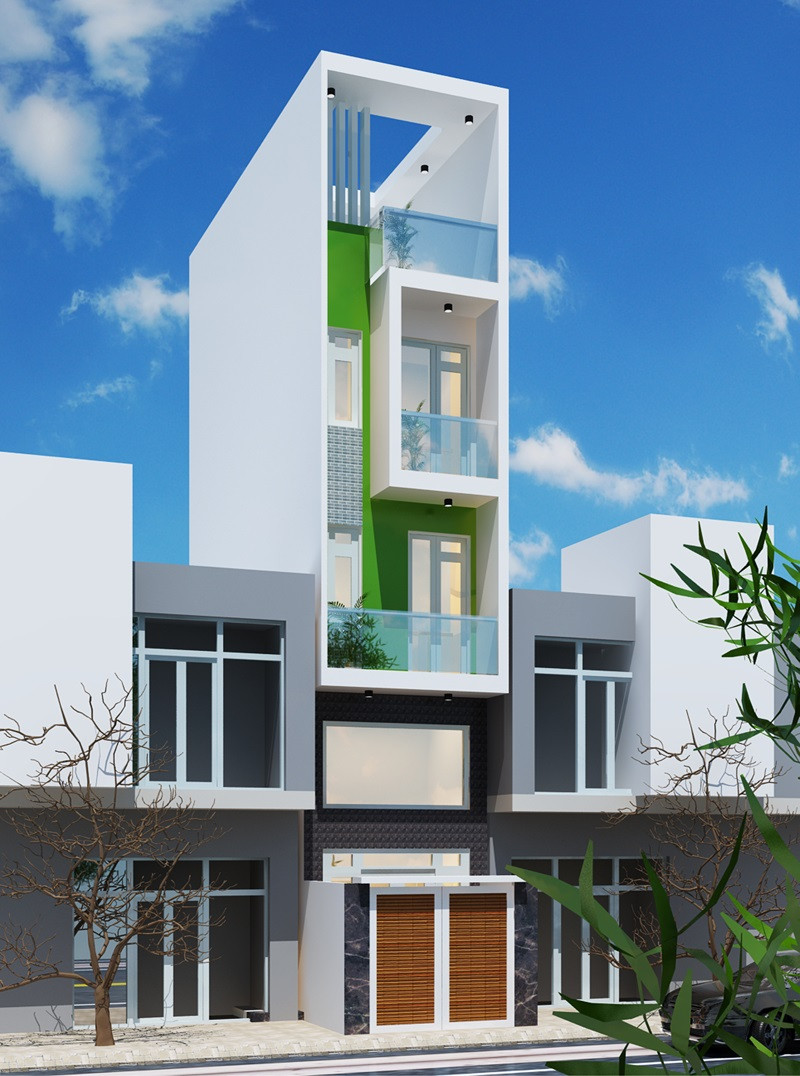 Nhà phố thiết kế nhiều cửa sổ kính cường lực trong suốt có kích thước lớn giúp giải quyết vấn đề về ánh sáng tự nhiên. Ảnh: Arcviet.