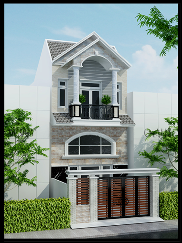 Nhà ống 2 tầng mái thái từng là xu hướng hot nhất một năm qua. Ảnh: Thanglongarc.