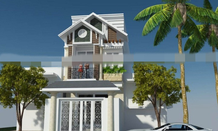 Sự hài hòa về phương diện thẩm mỹ tạo cho ngôi nhà phố mái kép nét đẹp trẻ trung. Ảnh: Doananhquoc.