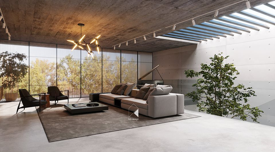 Phòng sinh hoạt chung thiết kế trên tầng.