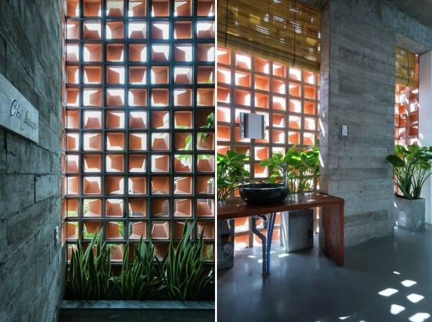 Gạch bông gió đưa nắng, gió vào tận không gian sống bên trong. Ảnh: Gachbong.