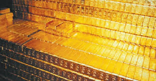Vàng được cất giữ trong khu dự trữ ở dạng thỏi hầu hết là vàng nguyên chất. Mỗi thỏi nặng khoảng 1,2kg, trị giá 760.000 USD. Ảnh: Silver.