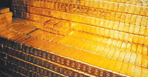 Vàng được cất giữ trong khu dự trữ ở dạng thỏi hầu hết là vàng nguyên chất. Mỗi thỏi nặng khoảng 1,2kg, trị giá 760.000 USD. Ảnh: Silver.