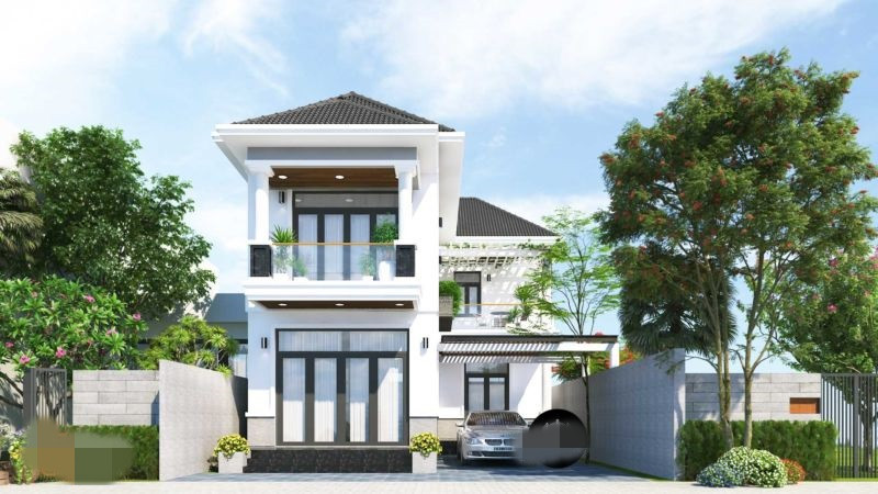 Mẫu biệt thự mái thái mang vẻ sang trọng và đặc biệt tạo được sự thoải mái hài hòa với không gian. Ảnh: Neohouse.