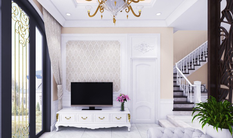 Khung cửa lắp hệ nan gỗ vừa giúp bảo vệ kiên cố vừa lưu thông ánh sáng và gió tối đa.