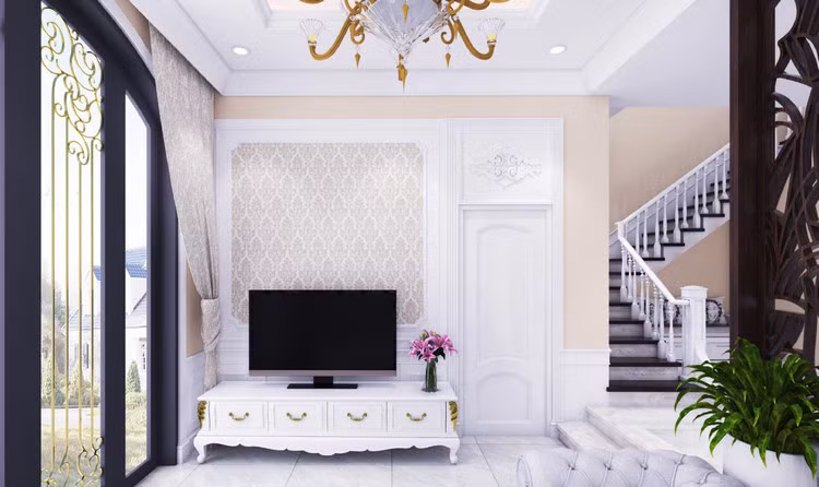 Khung cửa lắp hệ nan gỗ vừa giúp bảo vệ kiên cố vừa lưu thông ánh sáng và gió tối đa.