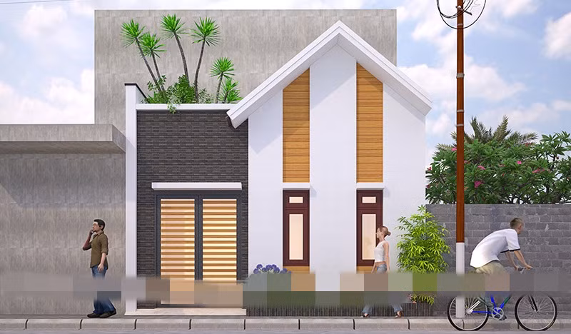 Nhà ống 1 tầng đơn giản trong tổng thể nhưng vẫn hài hòa trong từng chi tiết. Ảnh: Housevn.