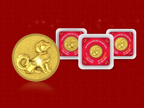 Tiền xu in hình con chó tượng trưng cho sự may mắn. Ảnh: Doji.