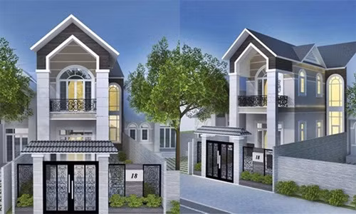 Vẫn là những đường nét đơn giản nhưng ngôi nhà pha thêm chút cổ điển. Ảnh: Thanglongarc.