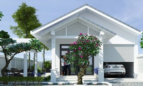 Không cần diện tích rộng, gia chủ vẫn sở hữu một khoảng không phía ngoài vườn nhỏ xinh, xanh mướt. Ảnh: Kientrucnhadep24h.