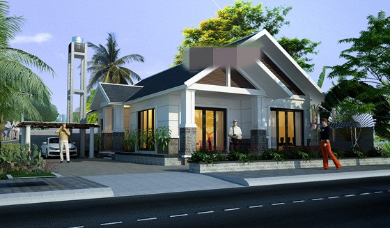 Ngôi nhà mang vẻ đẹp của sự hiện đại, tinh tế. Ánh sáng, vật liệu... hòa quyện với nhau đem lại sự mới mẻ. Ảnh: Angcovat.