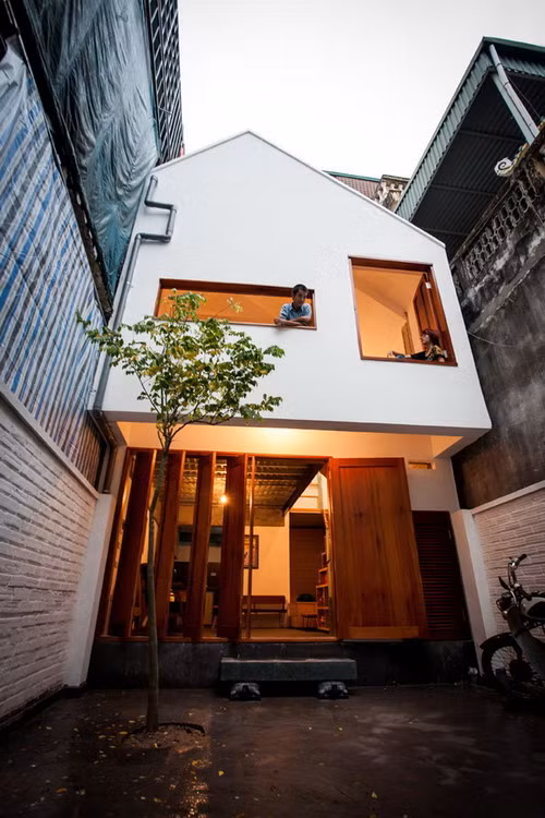 Với công trình nhà ở KN House (Tứ Liên, Tây Hồ, Hà Nội) kiến trúc nhà xếp chồng được dùng để phân chia không gian sinh hoạt của gia đình. Ảnh: Archdaily.