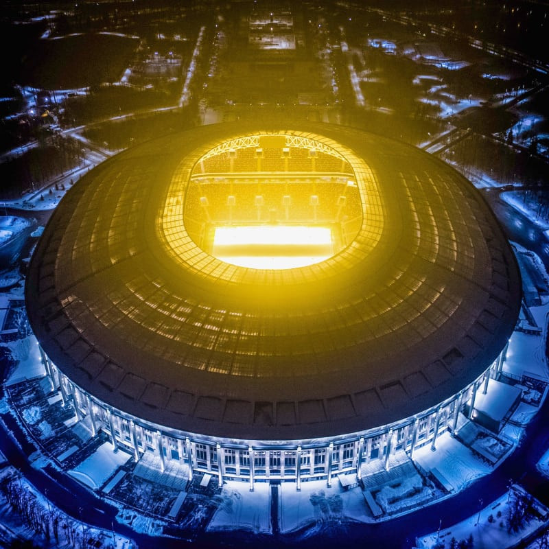Sân Luzhniki lộng lẫy dưới ánh đèn. Ảnh: FIFA.