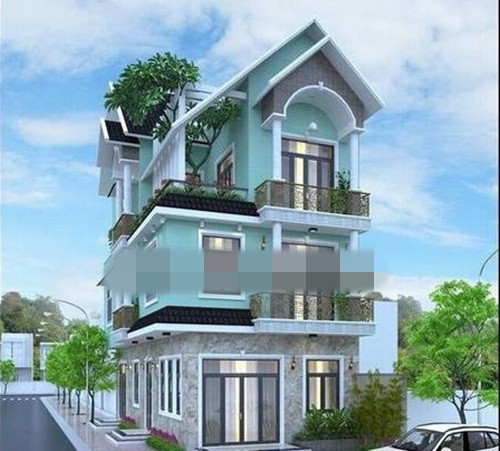 Nhà 3 tầng 2 mặt tiền phô diễn hết các chi tiết kiến trúc đẹp. Ảnh: Thietkenhadepmoi.