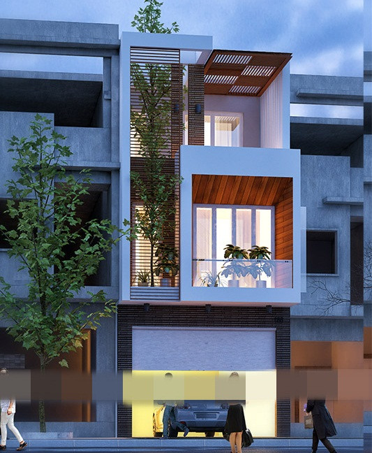 Kiến trúc nhà ống 3 tầng 1 tum phong cách hiện đại với công năng sử dụng thuận tiện được ưa chuộng thời gian vẫn sẽ phổ biến trong năm tới. Ảnh: Housevn.