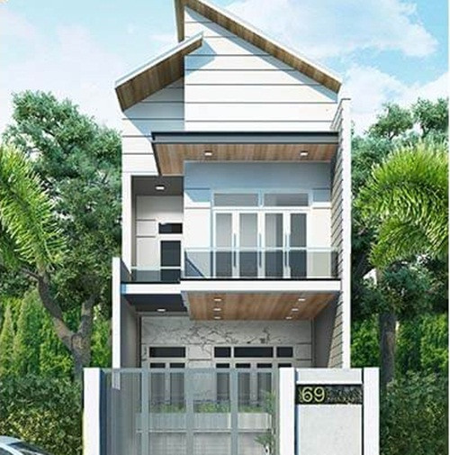 Nhà phố có phần mái phong cách phù hợp với gia đình trẻ. Ảnh: Thietkenhadepvn..