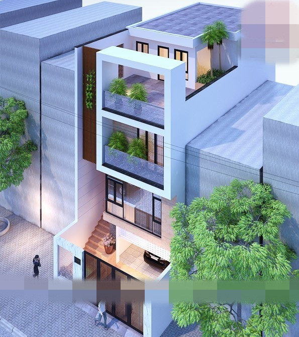 Nhà phố 3 tầng phong cách hiện đại với không gian cây xanh thoáng mát sẽ là "mốt" trong năm 2019 không thể bỏ qua. Ảnh: Housevn.