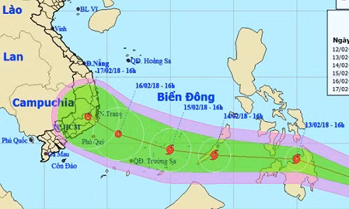 Dự kiến bão Sanba sẽ đi vào Biển Đông vào đúng 30 Tết. Ảnh: NCHMF