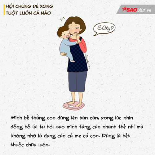 Mẹ nào cũng thấy số cân vụt lên nhanh chóng như mẹ này thì nhớ ngó xem cánh tay mình có đang bế con không nhé.