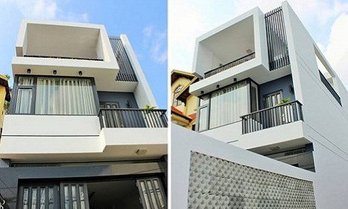 Mẫu nhà 3 tầng có giếng trời có chi phí khoảng 800 triệu đồng. Trong đó có 2 tầng chính và tầng 3 là không gian cho sân thượng. Ảnh: Danang43.
