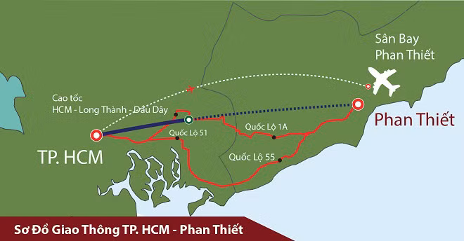 Sân bay Phan Thiết đặt tại xã Thiện Nghiệp, ngoại ô TP.Phan Thiết (Bình Thuận) là sân bay lưỡng dụng cho cả cho dân sự và nhiệm vụ an ninh quốc phòng. Ảnh: Cafeland.