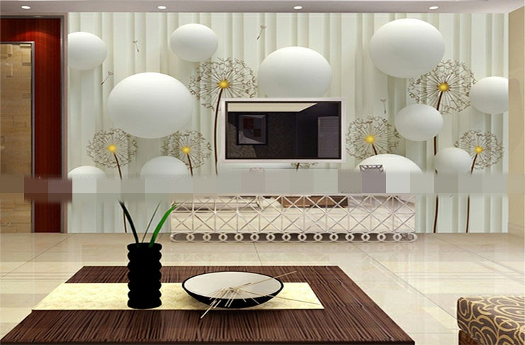 Giấy dán tường 3D với gam màu trắng sáng, nhẹ nhàng và tươi tắn cho cảm giác dễ chịu. Ảnh: Noithatxinh.