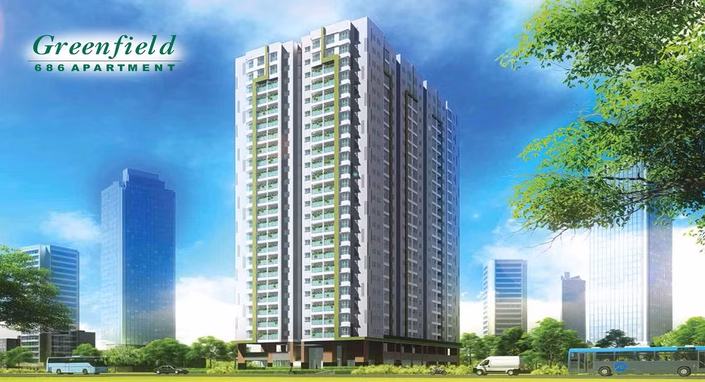 Dự án Green Field 686 (đường Xô Viết Nghệ Tĩnh, phường 25, quận Bình Thạnh) do Công ty Cổ phần Xây lắp thương mại 2 (ACSC) làm chủ đầu tư, đang được thế chấp quyền sử dụng đất tại Ngân hàng Thương mại Cổ phần Công Thương Việt Nam - Chi nhánh Khu công nghiệp Bình Dương. Ảnh: Green Field.