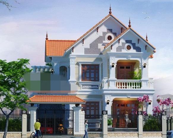 Nhà mái thái kiểu dáng biệt thự phố tân cổ điển đẹp ngây ngất. Ảnh: Betaviet.