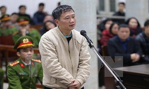 Bị cáo Trịnh Xuân Thanh tại tòa. Ảnh: TTXVN