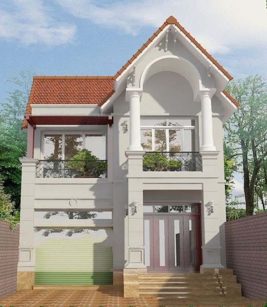 Mẫu nhà ống lợp ngói đỏ truyền thống được nhiều người Việt ưa chuộng. Ảnh: Internet.