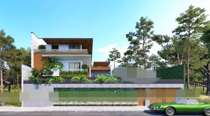 Tọa lạc tại quận 9 (TP HCM), ngôi biệt thự thu hút mọi ánh nhìn bởi sắc xanh tươi mát bao trùm khắp không gian, sân vườn ngoài trời rộng lớn và có đủ diện tích để xây dựng hồ bơi.