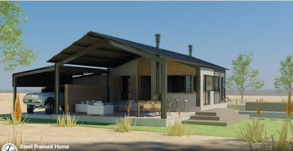 Nhỏ, đơn giản và tiện nghi là mẫu nhà lý tưởng trong xã hội hiện đại. Ngoài phòng bếp, ngủ, ngôi nhà còn có một sân hiên rộng là nơi tiếp khách và sinh hoạt chung. Ảnh: Edge Design Studio.