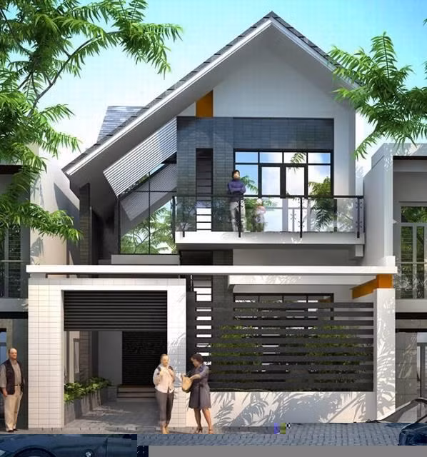 Mẫu nhà phố 2 tầng diện tích 6×10m theo kiến trúc tân cổ điển. Ảnh: Xaydungtrangtrinoithat.