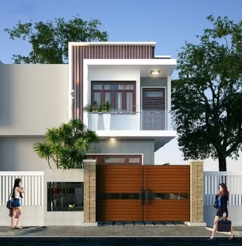 Nhà phố đẹp năng động với các đường nét đơn giản. Ảnh: Xaynhasaigon.