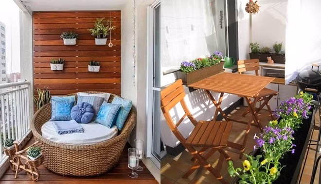 Ban công thư giãn với hoa và cây xanh. Ảnh: Bestie.