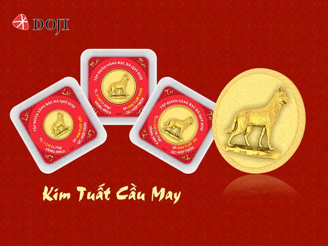 Năm nay, Tập đoàn Doji chuẩn bị 250.00 sản phẩm vàng ép vỉ với nhiều bản vị khác nhau: 1 chỉ- 2 chỉ- 5 chỉ. Ảnh: Doji.