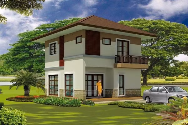 Xây dựng trên tổng diện tích đất 40 m2, nhà 2 tầng mái thái thiết kế vô cùng đơn giản nhưng kiến trúc vững chắc. Ảnh: Vietnamarch.