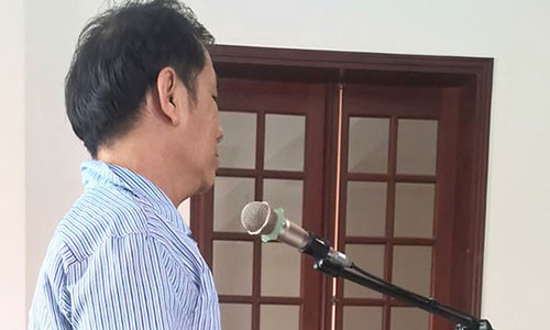 Bị cáo Nguyễn Văn Huỳnh tại phiên tòa.