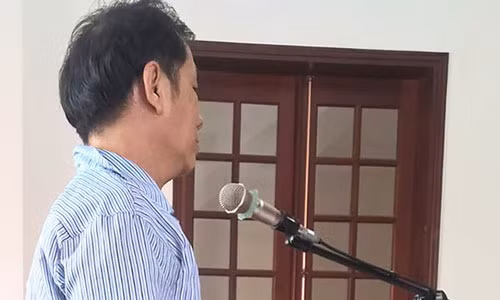 Bị cáo Nguyễn Văn Huỳnh tại phiên tòa.