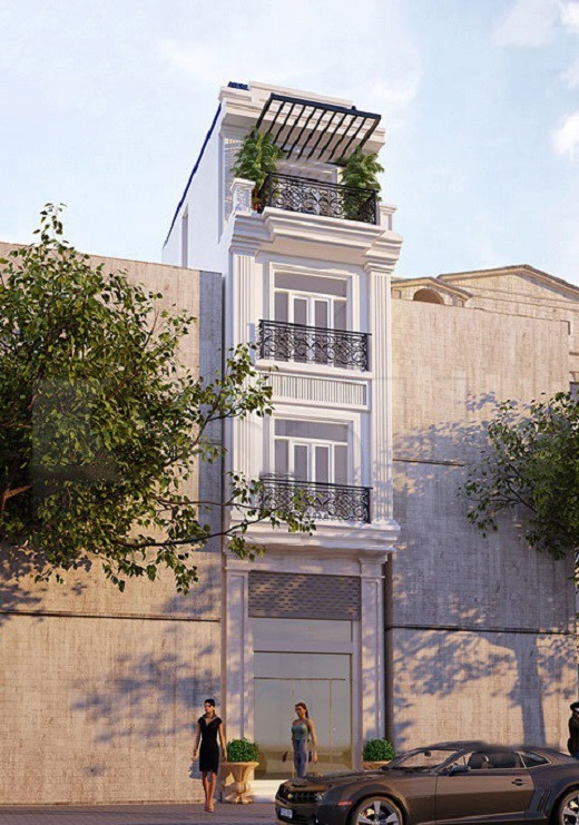 Phong cách cổ điển thể hiện rõ nét ở lan can sắt họa tiết. Ảnh: Trangtrinoithat.