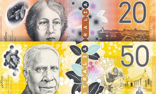 Được làm bằng chất liệu polymer, các tờ tiền của Australia có bề mặt trơn nhẵn. Ảnh: The Australian.
