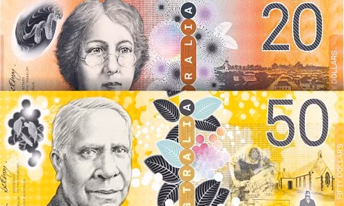 Được làm bằng chất liệu polymer, các tờ tiền của Australia có bề mặt trơn nhẵn. Ảnh: The Australian.